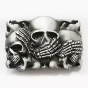 skull Belt Buckle Original Black Flame Shy Skulls Shape Pattern