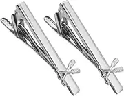 [Ipetboom] 2pcs Unique Golf Tie Clips for Men Stylish Zinc Alloy Necktie Clasps Business Essential Accessories for Polished Professional Appearance