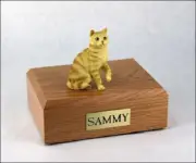 Tabby Red Cat Figurine Pet Cremation Urn Available in 3 Diff. Colors & 4 Sizes