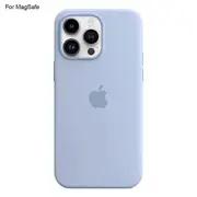 For iPhone 14 Pro Case Compatible with MagSafe Liquid Silicone Phone Back Cover [Induction Popover] Azure Sky Blue