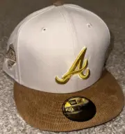 New Era Atlanta Braves Corduroy 59FIFTY Fitted Hat 1995 WS Side Patch Size 7 5/8