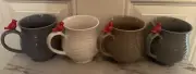 Temp-tations By Tara, Woodland Mug With Red Cardinal, Set Of Four