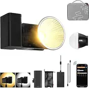 Zhiyun Molus X60 Combo Bi-Color Video Light,60W 2700-6500K TLCI 97+ CRI 95+ with 9 Light Effects,Bowens Mount Support PD Fast Charging and Detachable Grip Battery