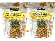 2 Packs Kirkland Signature Organic Dried Pineapple Tidbits 26 oz Each = 52 oz