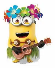 Hawaiian Minion with Guitar Mini Cardboard Cutout / Standee / Stand up Minions