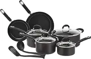 AmazonBasics Hard Anodized Non-Stick 12-Piece Cookware Set, Black - Pots, Pans and Utensils
