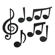 Black Musical Note Cutouts (Pack of 12)