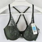 $76 Natori Bra 32C 721191 Cherry Blossom Plunge Convertible Underwire Pesto Lace