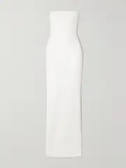 [Alex Perry] Alex Perry - Cassidy Strapless Satin-crepe Gown - White - UK 12 UK 12 White