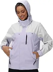 [romansong] Man & Women Lightweight Rain Jacket Soft Shell Raincoat 100% Waterproof Windbreaker with Removable Hood