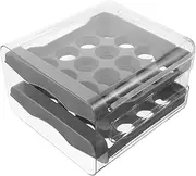 JECOMPRIS Transparent Double Layer Egg Storage Box with Lid Stackable Egg Holder for Fridge Kitchen Drawer Organizer Space Saving and Secure Design