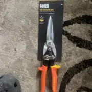 Klein Tools 1302S Long Cut Aviation Snips - Straight Cutting