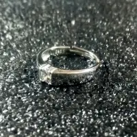 在飛比找松果購物優惠-S925純銀鍍白金莫桑石0.4克拉簡約仿真D色鑽石戒指 (5