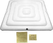 Inflatable Hot Tub Cover, Foldable Spa Lid, Square Cushion Design with Handle, 64.96 inches, UV-Resistant Insulation Pad, Ideal for Women, Men, Relaxation, Outdoor Camping