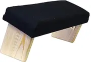 (Black) - Mudra Crafts Portable Wood Yoga Seiza Kneeling Meditation Bench Folding Stool Padded Cushion Angled Seat (Black)