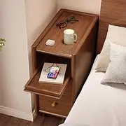 Small Nightstand, Narrow Bedside Table Solid Wood Night Stand, Narrow Side Table for Living Room, Small Spaces, Couch,B,30cm