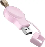 [NEWDERY] Charger for Apple Watch Portable iWatch USB Wireless Charger, Travel Cordless Car Charger with Light Weight Magnetic Quick Charge for Apple Watch Ultra 8 7 SE 6 5 4 3 2 1 (Pink)