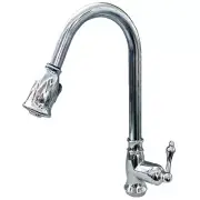 Classic Single Handle Pull-Down Kitchen Faucet Chrome Finish