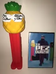 Pez Outlaw AUTOGRAPHED 12" Pineapple Coin Bank + DVD Documentary (New Sealed)