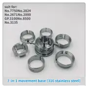 8pcs Set Watch Base Holder Watch Repair Tools Stainless Steel Silver Movement