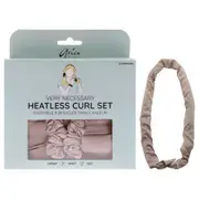 Very Necessary Heatless Curl Set - Champagne by Aria Beauty for Women - 3 Pc 1 Curling Rod Headband, 2 Scrunchies