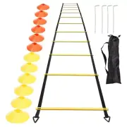 Sports Speed Agility Training Set 12 Disc Cones 4 Steel Stakes and Agility E6J7