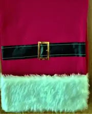 NWT Robert Stanley Santa Belt Table Runne-Red Black Whtie Faux Fur-72"x12.5"