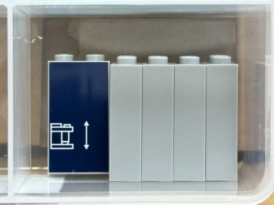 LEGO Parts - Light Bluish Gray Brick 1 x 2 x 3 Schematic - No 22886 - QTY 5
