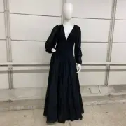 BANANA REPUBLIC Marta Cotton-Silk Maxi Dress Women's Size 6 Black
