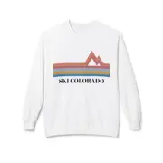 Colorado Ski Retro Midweight Sweatshirt, Mountain Snowboarding Jumper, Apres Ski
