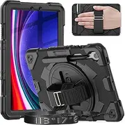 Timecity for Samsung Galaxy Tab S9 FE 5G Case 10.9 inch/for Galaxy Tab S9 Case 11 inch 2023 (SM-X510/ SM-X516/ SM-X710/ SM-X716B/ SM-X718U Cover): Heavy Duty Protection, Kickstand, Anti-Slip - Black