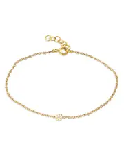 Zoe Lev 14K Yellow Gold Diamond Flower Chain Link Bracelet
