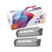 OKI Data Compatible Toner Cartridge for 44315304 C610CDN C610DN Black 2 Pack