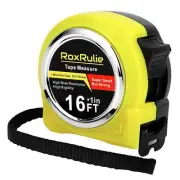 Tape Measure with Fractions 1/8, Measuring Extendable 16 black yellow