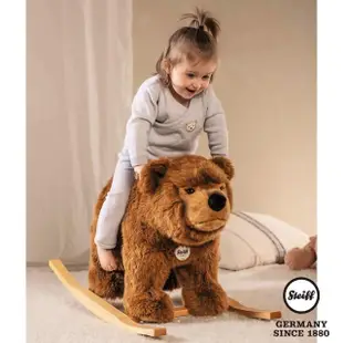 【STEIFF德國金耳釦泰迪熊】Urs Riding Bear 棕熊(遙遙馬_黃標)