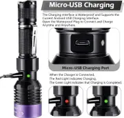LIGHTFE UV305 High-Power UV Flashlight USB Rechargeable, Used for Hunting Ore, Scorpion and UV Glue