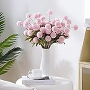 Faux Kiku Flower, Pink 12 Stems Slik Small Chrysanthemum Flowers, Artificial Pompon Mums for Spring Floral Arrangements, Aesthetic Room Decor,Table Centerpieces,Wedding,Bouquet,Vase