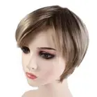 Layered Short Straight Wig Fashion Synthetic Wig Party Men Blond Wig Male