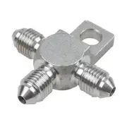 Raceworks AN-3 Male Flare Tee With Bracket SS - RWF-325-03SS