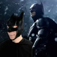 在飛比找蝦皮購物優惠-漫威cos蝙蝠俠頭套乳膠黑色蝙蝠俠面具電影周邊黑暗騎士面具
