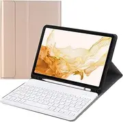 Keyboard Cover Case for Samsung Galaxy Tab S8 11 inch [SM-X700 / SM-X706], Wireless Bluetooth Keyboard & Faux Leather Folio Cover & Pen Slot