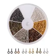 450PCS Assorted Lot Metal Iron Eyepins Eyelets Screw Hooks Jewelry Making Crafts