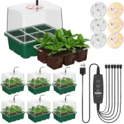Seed Starter Tray with Grow Light 6 Packs Large Cells Seedling Starter Trays ...