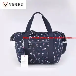 Kipling K13848 深藍小白花 可變形輕量肩背手提斜背多用包-雙喜生活館