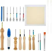 35Pcs Punch Needle Kit,Punch Needle Embroidery Kits,Embroidery Pen Set,Punch Needle Kit for Beginner,Punch Needle Embroidery Kits for Cross Stitching for Beginner Cross Stitching