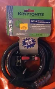 KRYPTONITE RCL 3 Resettable Combination Cable III 6 X 1/2" 182cm X 12mm NIP
