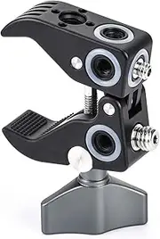 SUNWAYFOTO CC-02 Super Clamp with 1/4" and 3/8" Thread Holes,Locating Pin for ARRI Standard for DSLR Camera,Gopro,Microphone,Tripod,Ultra-Strong Locking Strength