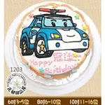 POLI波力警車平面造型蛋糕-(6-10吋)-花郁甜品屋1203-台中造型蛋糕救援小英雄汽車