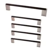 Stone Ridge 5" Cabinet Pull Matte Black and Satin Nickel 5-Pack