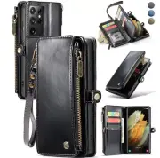 Defencase Samsung Galaxy S21 Ultra Case Wallet Unisex, Wrist Strap, Black